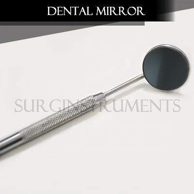SurgicalOnline 10pcs Dental Mouth Mirrors with Handle Stainless Steel Dental Instruments Bulk Explorers Oral Hygiene