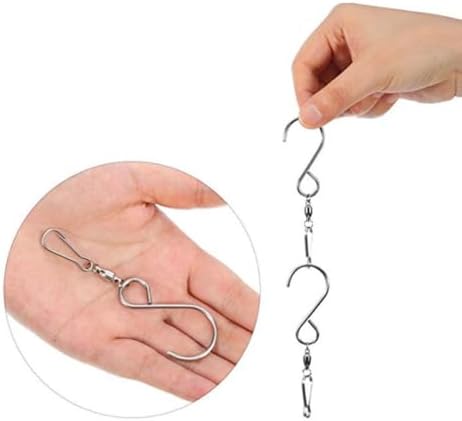 Garneck 10 Pieces Stainless Steel Hanging Hooks 360?? Rotating Swivel for Wind Chimes and Crystal Bells, Easy to Carry Silver Metal Hooks Suitable for Products and Ornaments