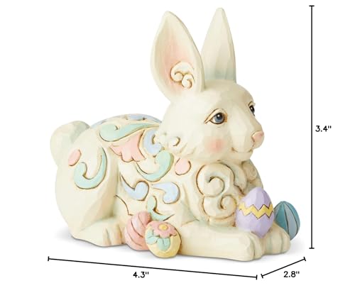 Enesco Jim Shore Heartwood Creek Bunny with Easter Eggs Miniature Figurine, 3.4 Inch, Multicolor