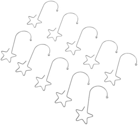 Star Shaped Christmas Tree Hooks, Stainless Steel Ornament Hangers for Christmas Tree Decoration, Easter & Halloween Party, 120pcs Durable Rust - Star Hooks (Silver)