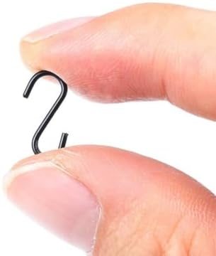POPETPOP 100pcs Mini S Shape Iron Hooks 1 2 Inch Black for Craft Ornament