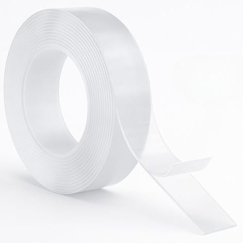 GTSE Double Sided Mounting Tape - Heavy Duty Adhesive 1.18in x 9ft Clear Nano Tape for Picture Hanging, Removable Sticky Pads, Posters, Wall Décor, Carpets, DIY Projects – Strong & Versatile Solution