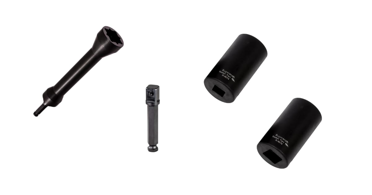 Nut Runner Impact Socket and Penta Socket Bundle - Impact Adapters Included - Nut Runner Socket and Two 5-Point Utility Sockets - 3/8" Drive 13/16" and 1/2" Drive 13/16"