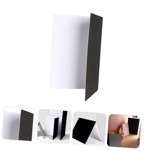 Collapsible Photography Reflective Cardboard Board with Silver White Black Surfaces, Portable Photo Backdrop for Studio and Outdoor Lighting, Tabletop Photo Shoot Reflector Tool