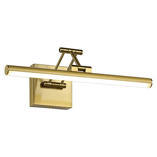 Joossnwell LED Picture Lights for Paintings Dimmable 15.5 Inch Long Hard-Wired Picture Frame Lights Brass Gallery Wall Light with Adjustable Swing Arm Art Display Lamps 7W 3000K Warm White - color: Hard-Wired Brass, size: Dimmable 15.51inch