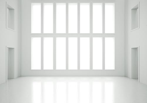 Bright White Loft Large Window Sunlit Room Backdrop Clean Minimalist Interior Background Modern Art Gallery Party Decorations Fashion Shoot Photo Studio Props 6X4ft Fabric - size: 6X4ft