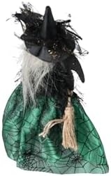 Leadigol Halloween Witch Tree Topper Decoration,Black Witch Ornament with Spider Web Skirt,Halloween Decoration Witch Hanging Decorations,for Desktop Fireplace Decor