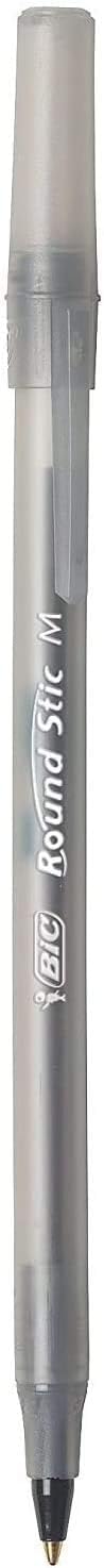 BIC Round Stic Xtra Life Ballpoint Pens, Bulk Pack of Black Ink Pens, Medium point 1.0 mm, Pack of 300