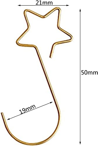 100 Pcs Metal Star-Shaped Hangers Christmas Ornament Hooks, Christmas Tree Hooks for Xmas Tree Hanging Decoration