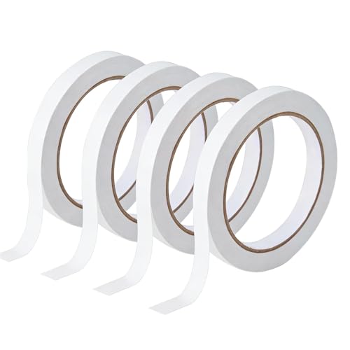 1/4" 4 Rolls Double Sided Adhesive Sticky Tape for Arts, DIY, Card Making, Crafts, Photography, Scrapbooking, Gift Wrapping, Office School Stationery Supplies, Home Supplies (Width: 6mm) - size: 1/4 in (6 mm)