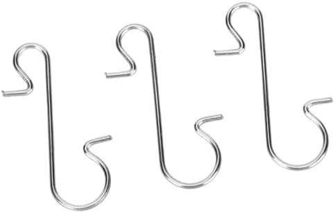 SUNGOOYUE S Shape Metal Hooks, 100pcs Christmas Tree Ornament Hooks, Metal Hanging Accessories 30 X 18mm in White for Small Bells Ornaments Crafts Home Holiday Decor (White)