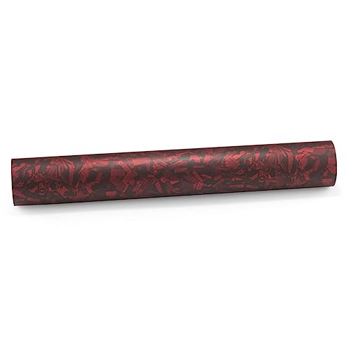 60"x540" (5FTx45FT) PET Marble Forged Carbon Fiber Textured Matte Red Vinyl Wrap Auto Car Sticker Decal Film Sheet Bubble Free Air Release Technology with Tool Kit - size: 60"x540" (5FTx45FT)