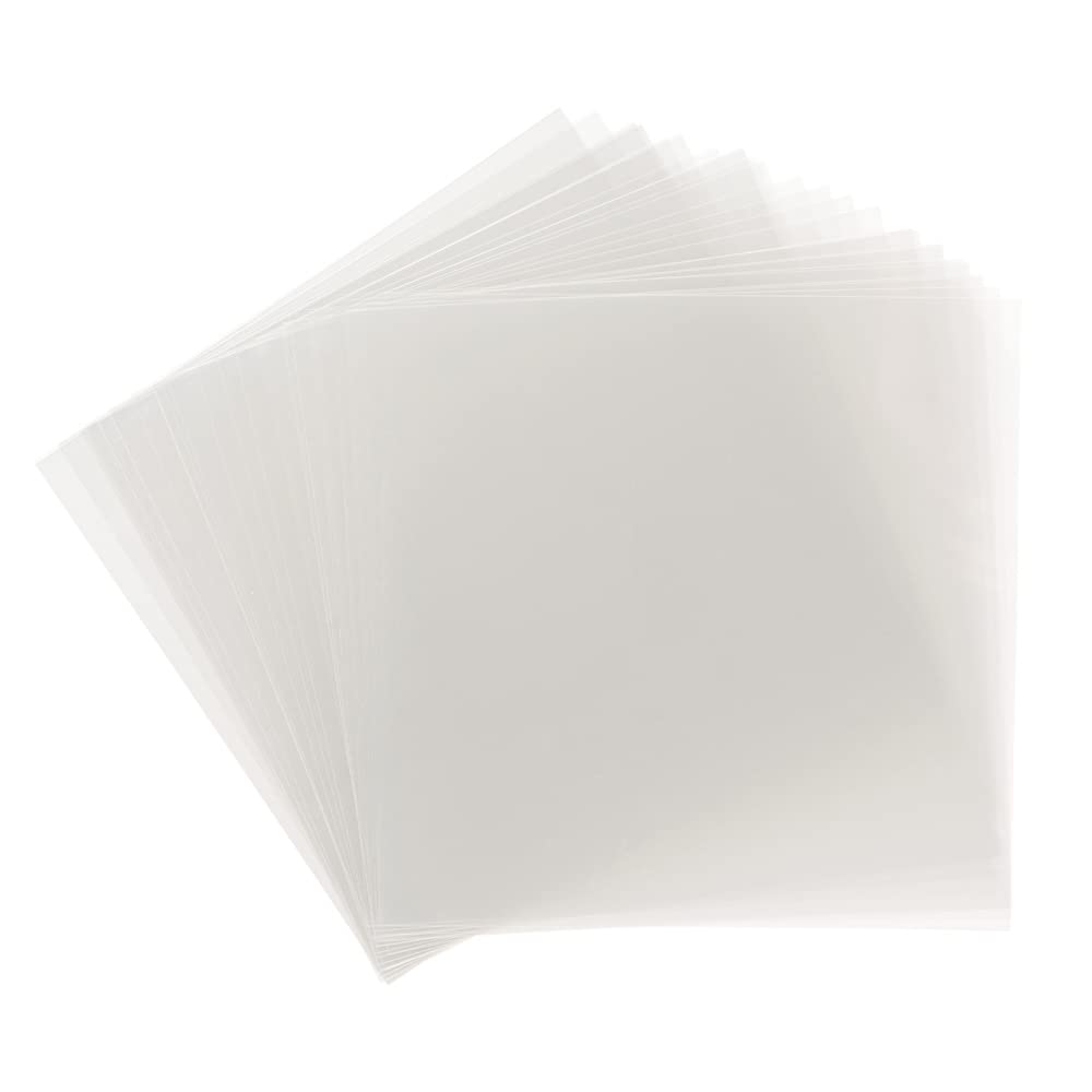 Samsill 50 Pack 12x12 .007 Clear Craft Plastic Sheets Compatible with Cricut, Stencils, Cards, Journals, Crafts, 3D Embellishments, Acetate Sheets for Crafts, Plastic Sheet .007"
