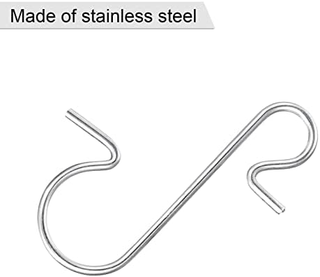 MECCANIXITY Christmas Ornament Hooks S Shaped Hangers 0.6 x 1.2 Inch for Hanging Lanterns Lights (Silver Finish, Pack of 120)