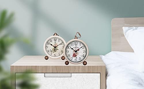 Maxspace Classic Vintage Clocks - Elegant and Decorative Analog Clock,Silent Non-Ticking Clock with Distressed Metal Frame for Office, Living Room or Bedroom