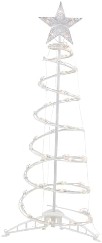 Northlight Lighted Outdoor Spiral Christmas Cone Tree Star 3' Clear Lights