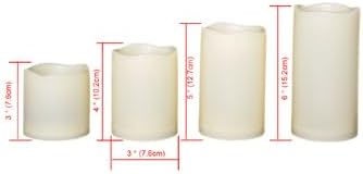 CANDLE CHOICE Outdoor Battery Operated Flameless Candles with Remote & Timer Waterproof Plastic Realistic Flickering Fake Electric LED Pillars for Lantern Garden Wedding Christmas Decorations 4 Pack