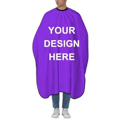 Custom Barber Cape Unisex Salon Hair Cutting Capes Add Your Image Logo Haircut Kit Personalized Stylist Tool - color: Blue Violet
