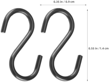 LIOOBO 200pcs Mini S Hooks 1/2 Inch Black Iron Hanging Hooks for Ornaments and Wind Chimes, Effortless Installation and Space Saving Design, for Home Organization and New Year Decorations