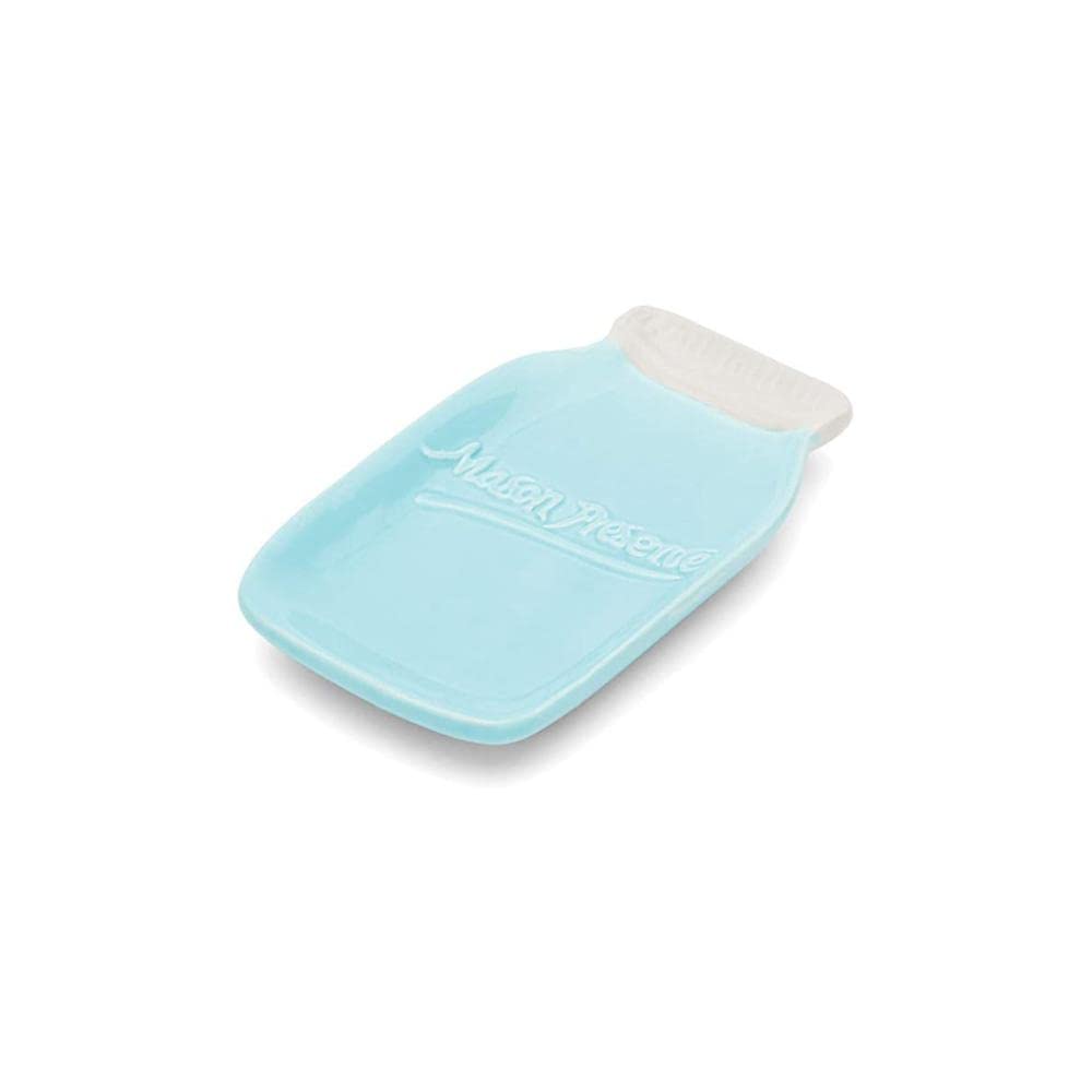 Fox Run 11704 Ceramic Mason Jar Spoon Rest, 6 x 3.5 x 0.75 inches, Blue