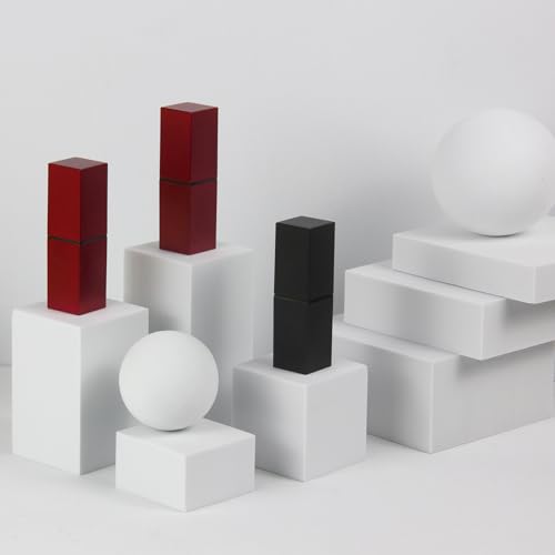 Photography Background Props, White Geometric Cube Photo Props Set, Stereo Photo Decorative Backdrop, Posing Display Solution for Lipstick, Jewelry, Perfume, Makeup Tools, 9Pcs (White Cube)