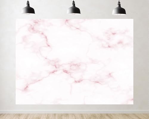 Trykid 5x3ft Pink White Marble Backdrop Veined Texture Soft Pastel Tones Elegant Surface Photography Background Modern Interior Tapestry Party Decoration Photo Booth Prop Fabric - size: 5x3ft