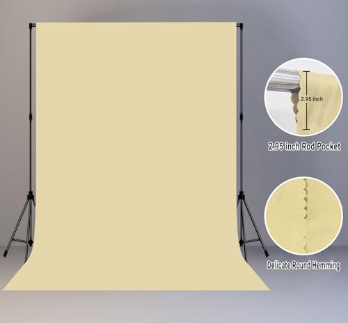Tan Photo Backdrop for Photoshoot 6x9ft, Zoom Meeting Photography Backdrop Studio Shooting Props - color: Tan, size: 6X9ft