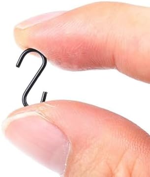 NUOBESTY 100pcs Black Metal S Hooks 1/2 Inch Mini Hanging Clips Small S Shape Hanger Christmas Tree Decoration Hooks for Plants Craft Ornament Key Tags