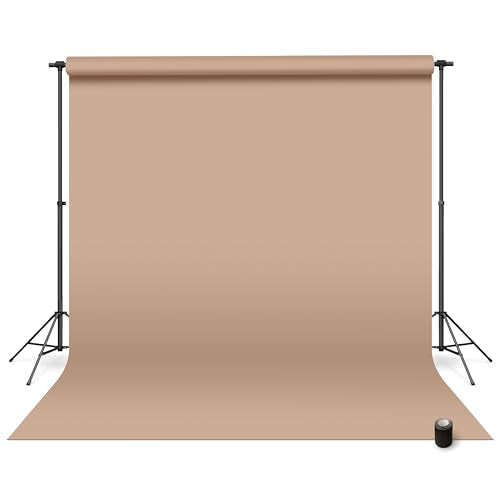 Denny Manufacturing - Seamless Paper Backdrop for Photography, Khaki Seamless Paper Roll (53 in x 36 ft) Includes Free Roll Black Gaffer Tape (2 in x 13 ft) - color: Khaki Brown, size: 53 in x 36 ft