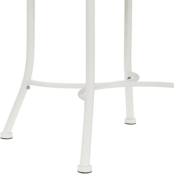 Hillsdale O'Malley Metal Vanity Stool for Makeup Room or Bathroom, White