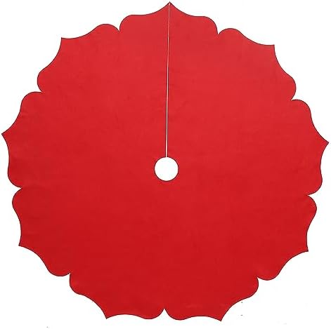 Christmas Tree Skirt,56 inch Classic Non-Woven Fabric Red Tree Skirt,for Xmas Tree and Holiday Indoor Decoration(Red,Large)