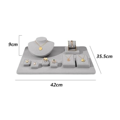 Jewelry Display Stand, Microfiber Jewelry Rack Necklace Ring Watch Counter Display Rack Light Luxury Jewelry Display Props