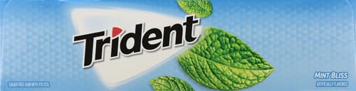 Trident Mint Bliss Sugar-Free Chewing Gum, 12 Packs of 14 Pieces (168 Total Pieces)