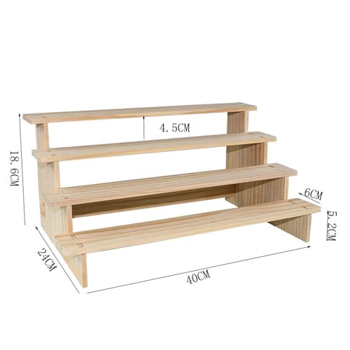 Product Stand, Showcase Fixtures, Wooden Display Riser Shelf Wood Display Shelf for Figures, 4 Layer 40cm - color: 4 Layer 40cm