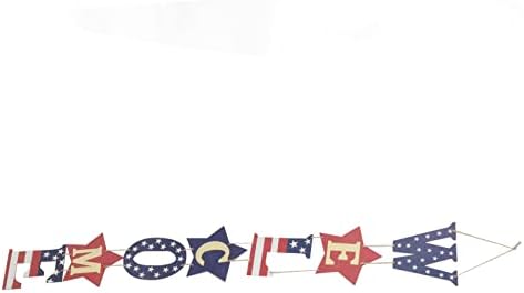 July 4th Door Hanger | Patriotic Wooden Front Door Decoration for Home/Shop/Party | Sturdy Wall Hanging Ornament with Festive Design