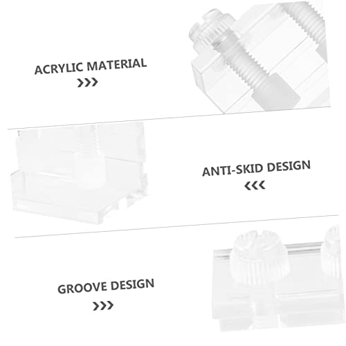 UKCOCO 2pcs Transparent Acrylic Clip for Fish Tank Background Durable Background Fixing Clips with Siphon Groove for Aquariums and Water Tanks