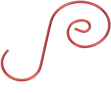 Aramox 60 Pcs Mini Multi Purpose Metal S Shape Hanging Hooks Red Green Gold Silver with Sturdy Metal Construction for Christmas Tree Ornament Holder Decoration (Red)