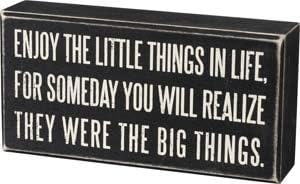 Primitives by Kathy 15861 Classic Box Sign, 8 x 4-Inches, Enjoy The Little Things