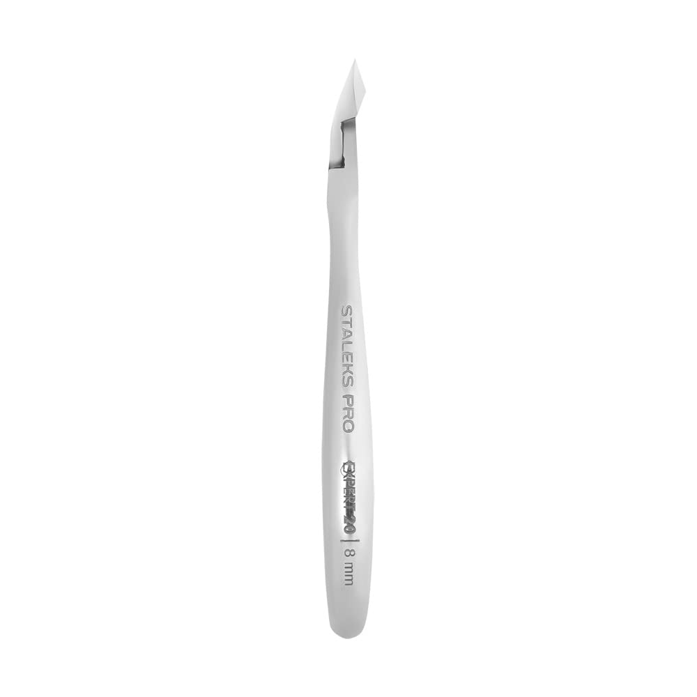 Staleks Expert 20 Cuticle Nippers 8 mm – Inclined Blades with Protrusion – Compact Straight Handles for Small Hands