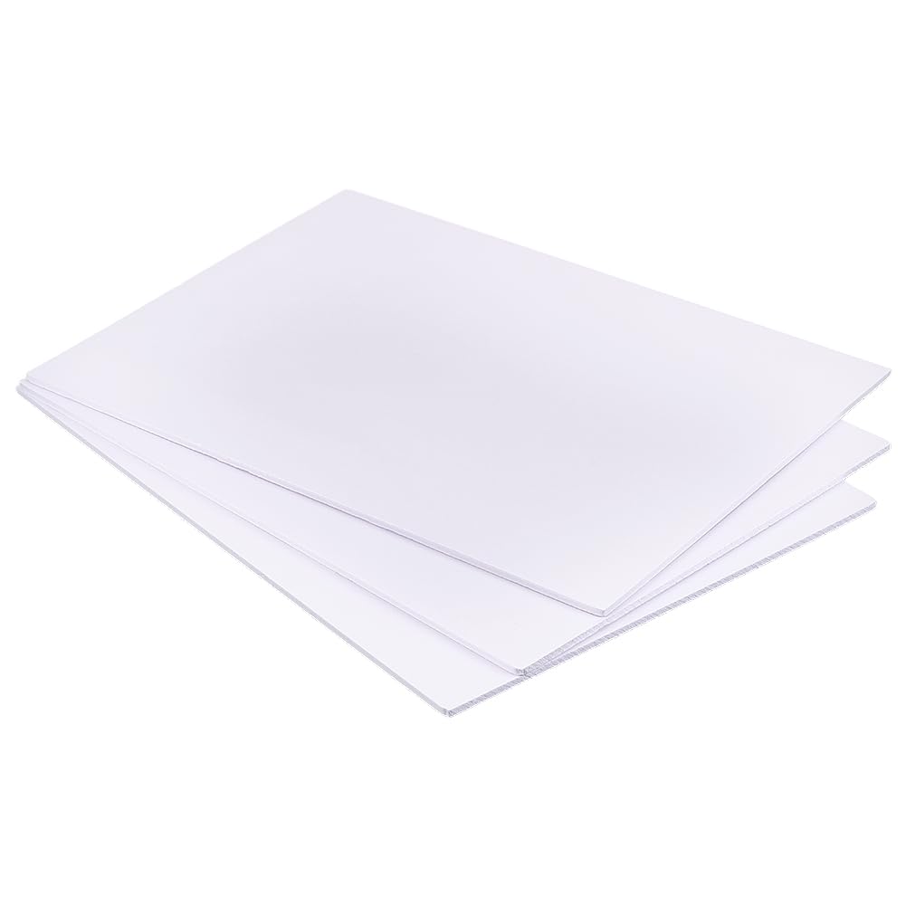 BENECREAT 3 Pcs White PVC Sheet, 15.75x11.81 inches Poster Foam Board, Rigid Foam Sheets for Modeling, Props, Miniature Crafts, Art Projects, DIY Supplies, 5mm Thick