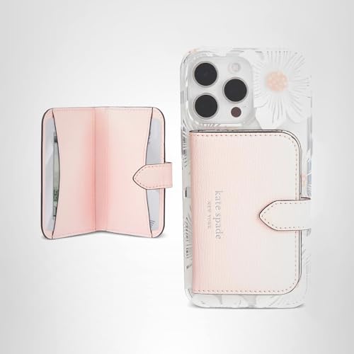 kate spade new york Morgan Magnetic Phone Wallet/Card Holder - Compatible with MagSafe Phones and Cases - Chalk Pink