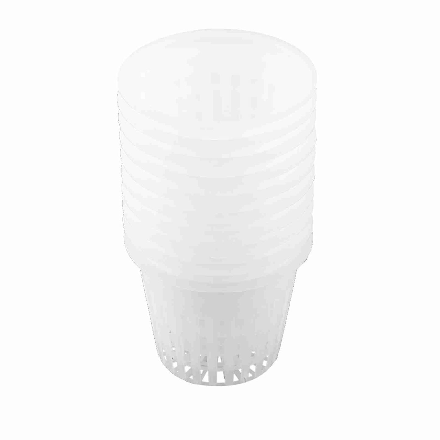 Hydroponic Net Cups, 10 Pack, 3 Inch, White, PP Plastic Mesh Pot Basket for Aeroponic Systems, Indoor and Outdoor Plant Growing