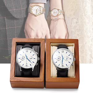 Oirlv Solid Wood Single Watch Display Stand Showcase Jewelry Stand Watch Holder with Pillow(Square Single, Creamy-white) - color: Creamy-white, size: Square Single