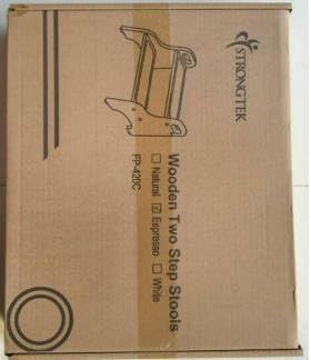 StrongTek Wood 2 Step Stool for Kids with Non-Slip Stepping Surface, Portable Handles, Skid Resistant Foot Pads, and 300 lbs. Capacity, Multipurpose Heavy-Duty Support (Espresso)