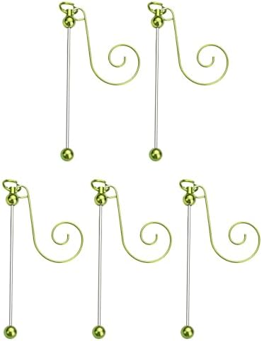 5 Pieces Colorful Metal Hanging Hooks for Christmas Ornament and Craft Projects Beadable Hangers Jewelry Accessories Beadable Christmas Hooks