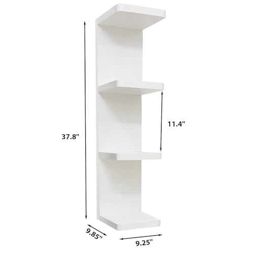 LitaEther Modern Lack Wall Shelf -Round Edge (White, 4 Tier) - color: White, size: 4 Tier