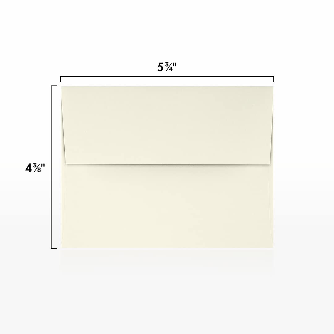 LUXPaper A2 Classic Linen Invitation Envelopes | 4 3/8" x 5 3/4" | Natural White | 70lb. Text | 50 Qty