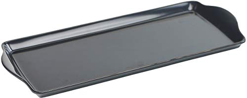 Reston Lloyd Melamine Plastic Tidbit Tray, BPA-Free, Food Safe, Multipurpose Platter Serving Tray, Bathroom/Table Organizer, Charcoal - color: Charcoal, size: 14.7" x 6.5" x 0.8"