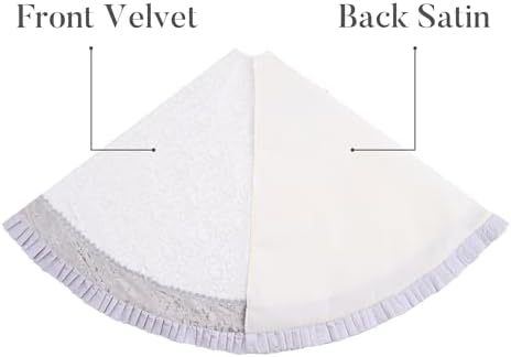 Valery Madelyn 60 Inch Sliver Christmas Tree Skirt for Tree Decorations