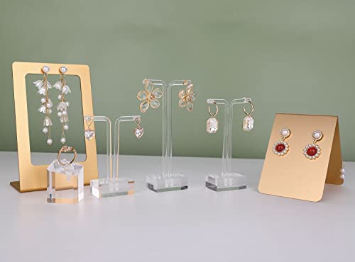 3pcs acrylic T bar earring display stand for show, retail hanging earring holder for online business, transparent jewelry Photography Props【Acrylic Earring T Stand-3pcs 】 - style: T bar
